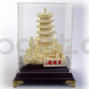 武汉黄鹤楼纪念品 骨雕黄鹤楼