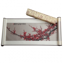 代表武汉的纪念品 武汉市花 梅花织锦挂轴...