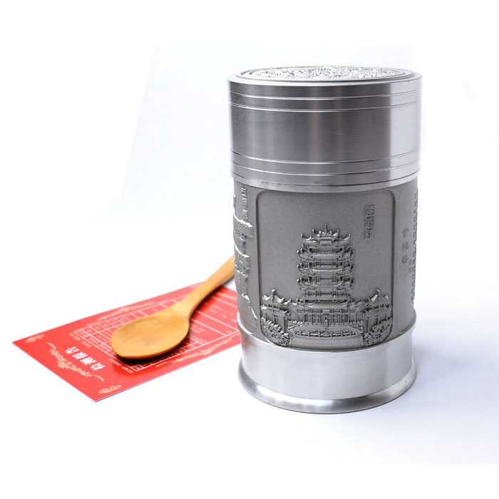 武汉旅游纪念品 送外地客户高档礼品 纯锡茶叶罐