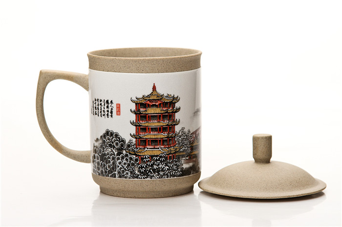 黄鹤楼纪念品 陶瓷茶叶罐 陶瓷杯