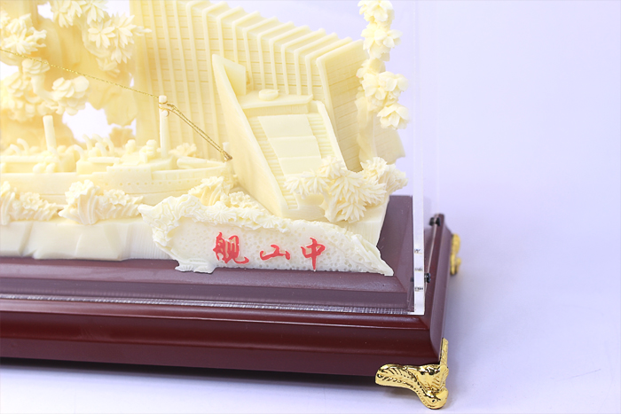 湖北纪念品中山舰骨雕工艺品