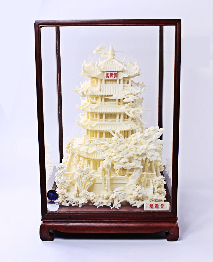 湖北礼物黄鹤楼骨雕工艺品