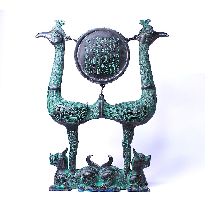 荆楚文化礼品 送贵宾的地方特色礼品 青铜虎座鸟架鼓