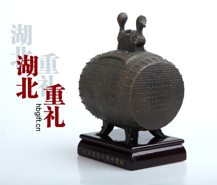 湖北工艺品 高端礼品 商代饕餮纹铜鼓青铜工艺品